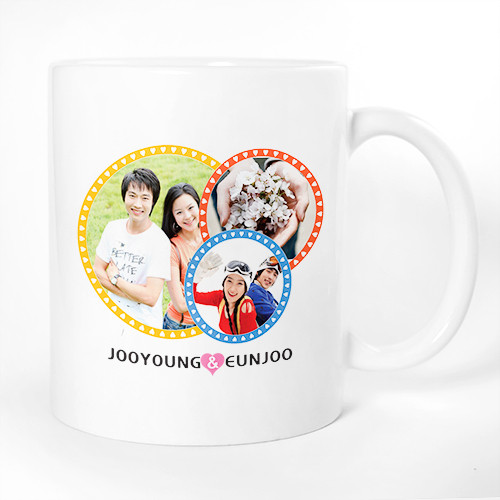 포토머그컵 하트 라운드