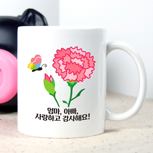 이니셜머그컵 카네이션