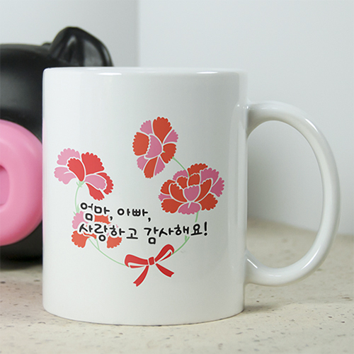 이니셜머그컵 카네이션