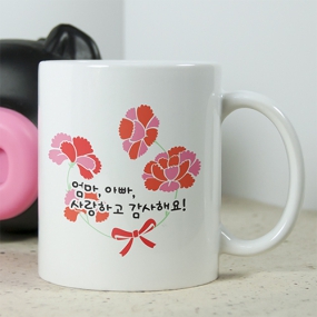 이니셜머그컵 카네이션